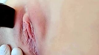 shaving girlfriend wet pussy hairless tight beaver