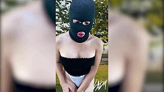 im horny shemale strokin big tits in public park...cant hold backk!!