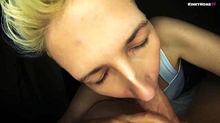 damn this short hair blonde milf sucks my cock so good like total whore where she get those skills