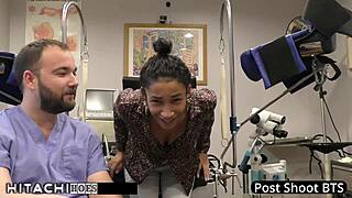 backstage at the hospital i rip clothes off miss mars and force hitachi orgasm on her tanned curly patient