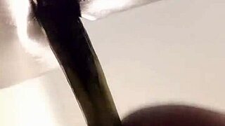 hot tranny slips dildo into ass while in pantyhose solo