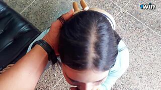 curvy latina brunette bent over heels takes deep anal creampie on perfect ass