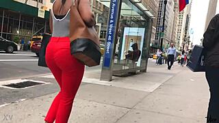 hidden cam catches beautiful ebony ass swaying in candid chocolate glory