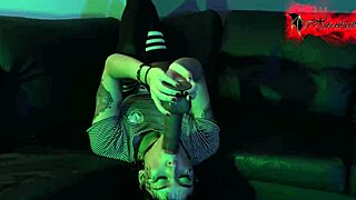 alien girl slurps sloppy deepthroat mess 😩💦