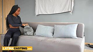 yo ebony latina amateur's tight pussy yanked back hair-pulled doggystyle rough