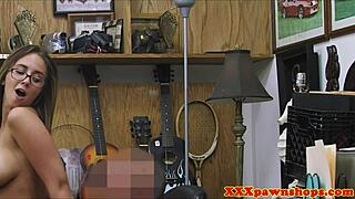 Bigtitted Pawnshop Amateur In Spex Fucks For Cash Closeup