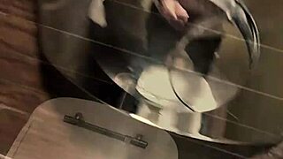 Quick handjob and masturbation rush in public shopping bathroom toilet stall