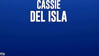 Oiled Cassie Del Isla double penetrated ass to mouth gagging deepthroat train cumshot