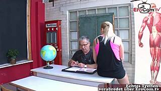 deutsche studentin uh i mean me doing mmf threesome at uni with old guys