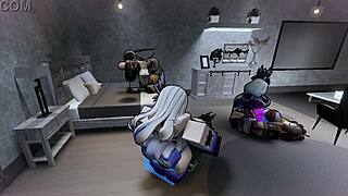 Fontaine Roblox Girls in Wild Futanari Hentai Orgy with Monster Cocks and Big Tits!