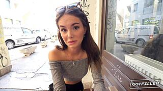 Liz Ocean rides monster cock cowgirl, gets filled doggystyle petite style