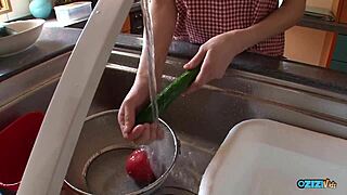 Asian Housewife Teases Clumsy Delivery Boy Into Her Pleasure