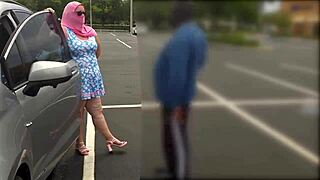 Juicy BBW Milf Flashes Curvy Booty In Public Before Car Creampie