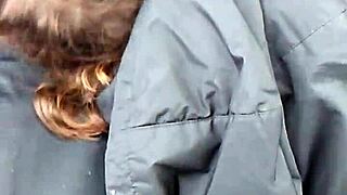 Amber's truck blowjob ends with hot CUM in mouth