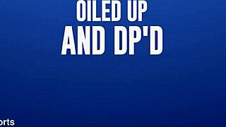 Oiled Cassie Del Isla double penetrated ass to mouth gagging deepthroat train cumshot