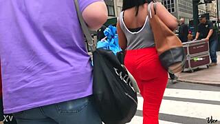 hidden cam catches beautiful ebony ass swaying in candid chocolate glory