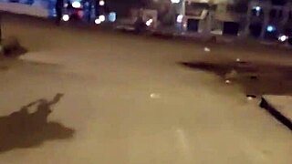 hey check this mature flashing red thong through see-through leggings on street