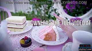 big ass blonde milf jackie strips lingerie outdoors ripping clothes for playboy