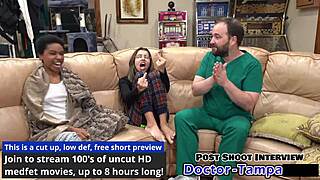 dr tampa gloves up for aria nicole's backstage latex fetish spreading procedure