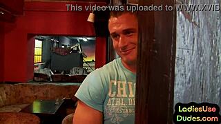 Femdom babes quiver with lust pegging guy's asshole using bottles