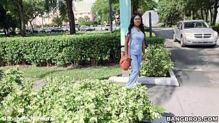 Heart pounding as hot ebony nurse takes deepthroat facial on wild bus ride