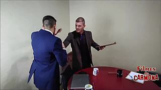 empresa's testing the sofa with milf employee, she blew everyone bareback!!