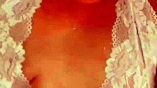 Woman models sexy lingerie outfit