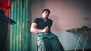 big cock throbs wildly during intense solo stroke