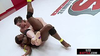 butch dyke pins black lesbian then strapon fucks her pussy