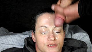 Guys night out ends with dirtydees face covered in huge cumshots