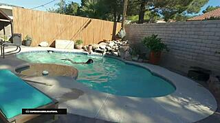 damn, this slutty mermaid helena price slurps my big black cock outdoors