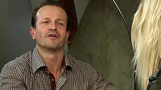 Blonde Milf Mommy in Fishnets Gets Bent Over for Deep Assfucking and Gaping Pussy Lick