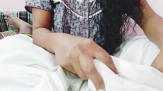 i'm desi dirty wife giving blowjob on boobs with telugu dirty talk