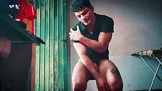 big cock throbs wildly during intense solo stroke