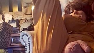 fine ass tranny rides huge dildo deep