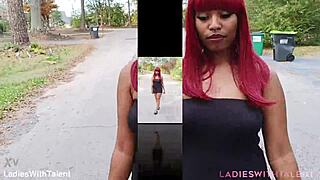 pretty impala poses outdoor in dress