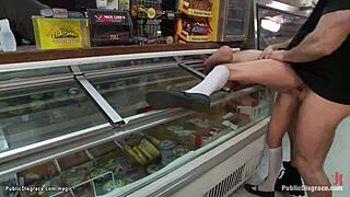 public bound blonde gagged deepthroats monster cock rough humiliation