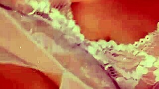 Woman models sexy lingerie outfit