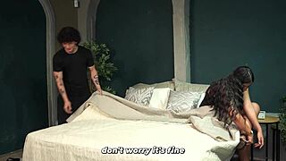 sharing bed with stepmom ignites his wild mommy fantasy roleplay fuck