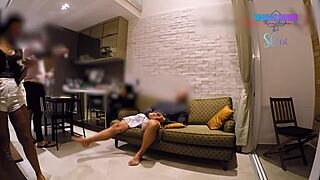 I cucked my old corno hubby hard with the new security guard right through the sheer fabric