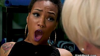 blonde doctor straps ebony patient for hardcore anal bondage domination