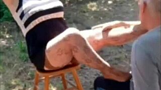 hey check klaudia ambers outdoor lingerie tit tease and solo play