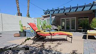 damn, this slutty mermaid helena price slurps my big black cock outdoors