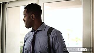 Skinny teen fetish girl takes interracial monster cock creampie deep.