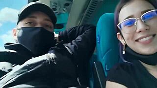 latina deepthroats monster cock then creampie fucks on public bus