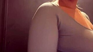 Blonde Teen with Big Natural Tits Masturbates Hard to Orgasm in Public Gym Webcam Homemade