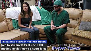 dr tampa gloves up for aria nicole's backstage latex fetish spreading procedure