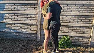 I seduce the gardener bending over wet pussy while hubby works rough