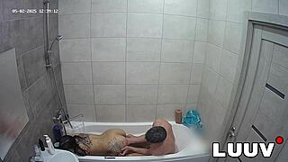 Girlfriend's Shaving Help Turns into Tattoo Teen Tit Flash