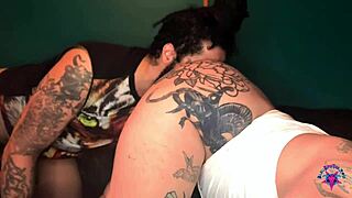 Foxxy's big French ginger ass pounded roughly with wet sloppy blowjob ass eating and creamy pussy creampie